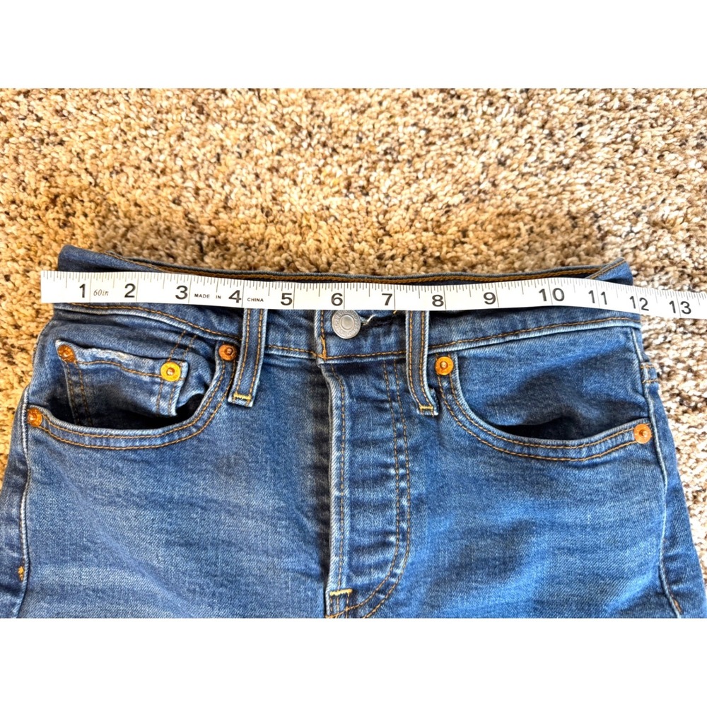 Levis 501 Skinny Jeans Womens 25 Medium Wash High Rise Button Fly Classic Denim - Picture 6 of 8